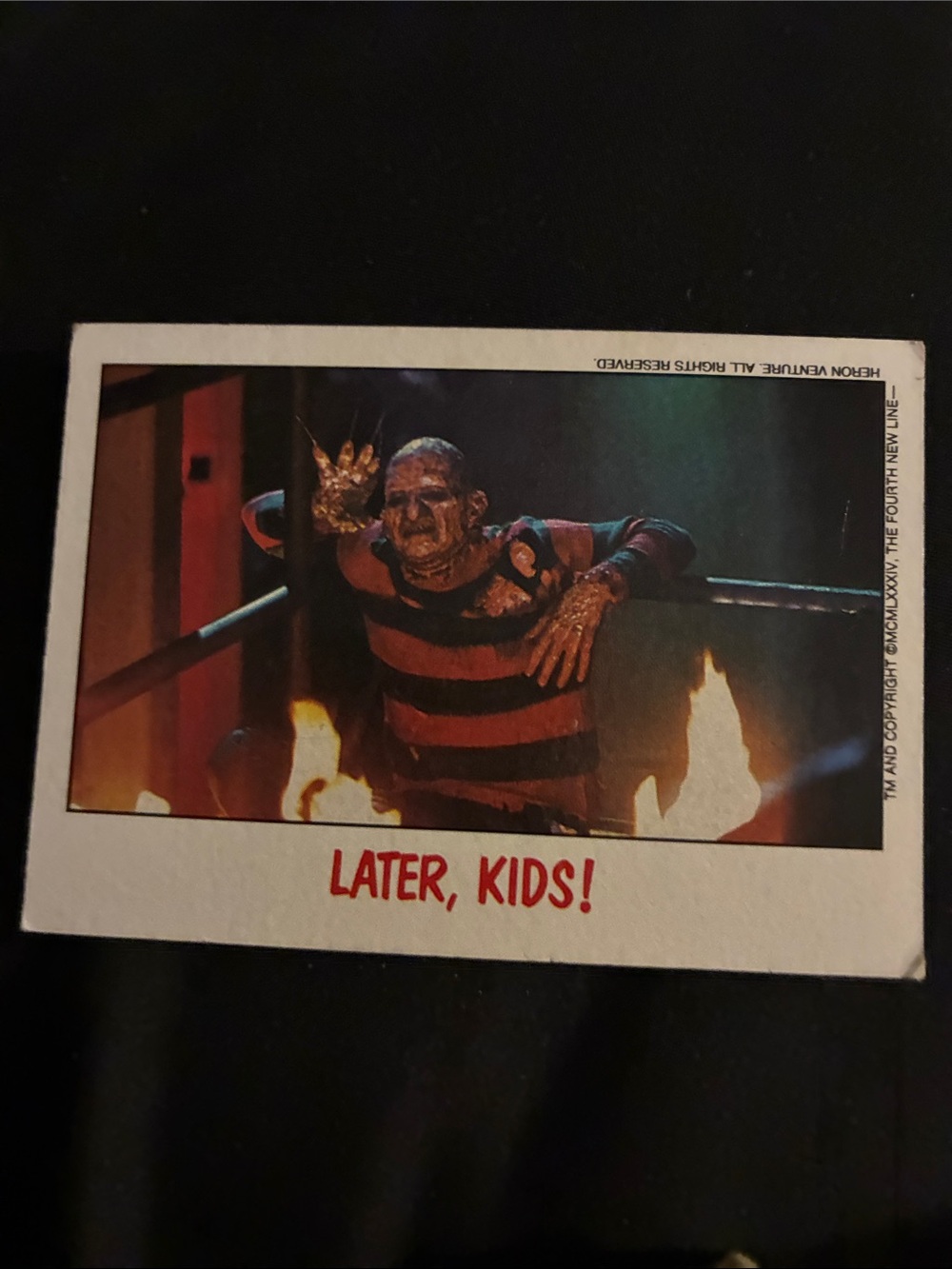 Horror Trading Card - 'Later, Kids!' - Black & Red